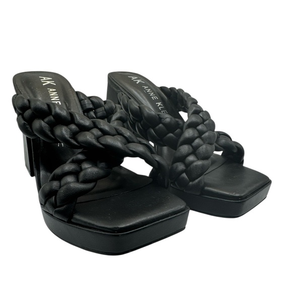 Anne Klein Black Chunky Heeled Sandel. Size 7 - Picture 1 of 5